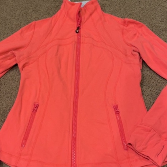 Lululemon zip up orange pink tangerine jacket size 10 - Picture 1 of 5